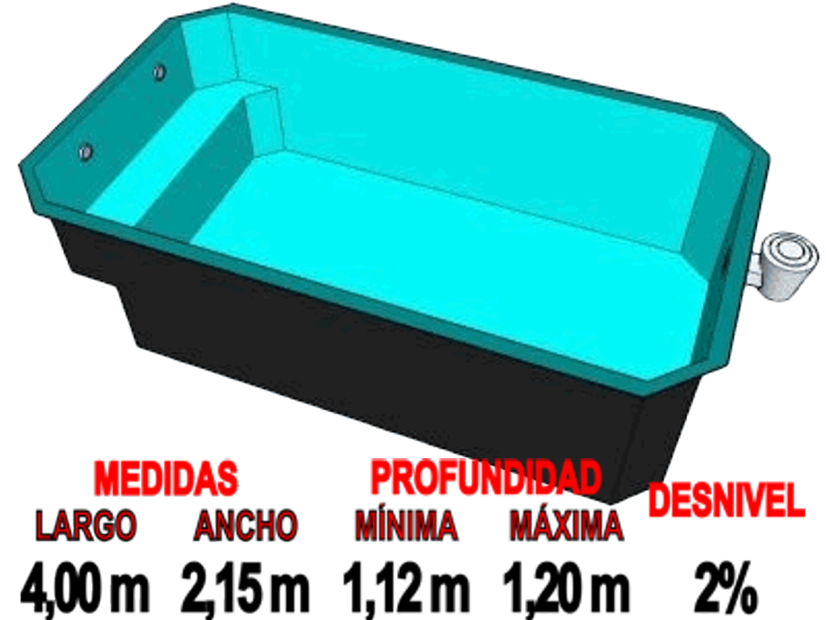 Medidas Piscina Prefabricada A-40